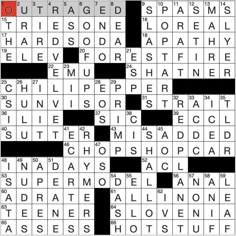 Filled in crossword grid for ClassiCanadian Crosswords 20 August 2025