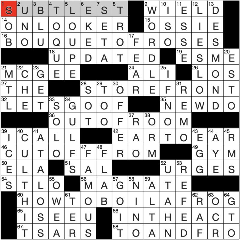 Filled in crossword grid for ClassiCanadian Crosswords 17 December 2025