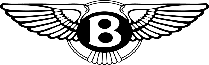 Bentley logo showing the letter B in an oval flanked by wings on either side