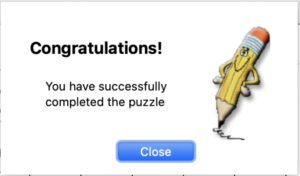 Congratulations pop-up