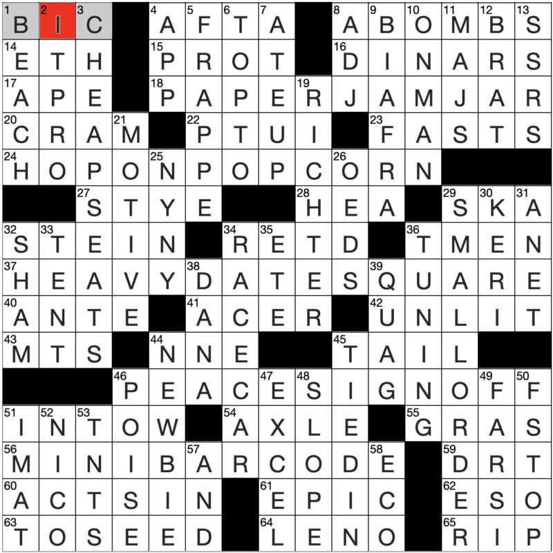 Filled in crossword grid for ClassiCanadian Crosswords 23 August 2023
