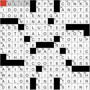 Filled in crossword grid for ClassiCanadian Crosswords 27 September 2023