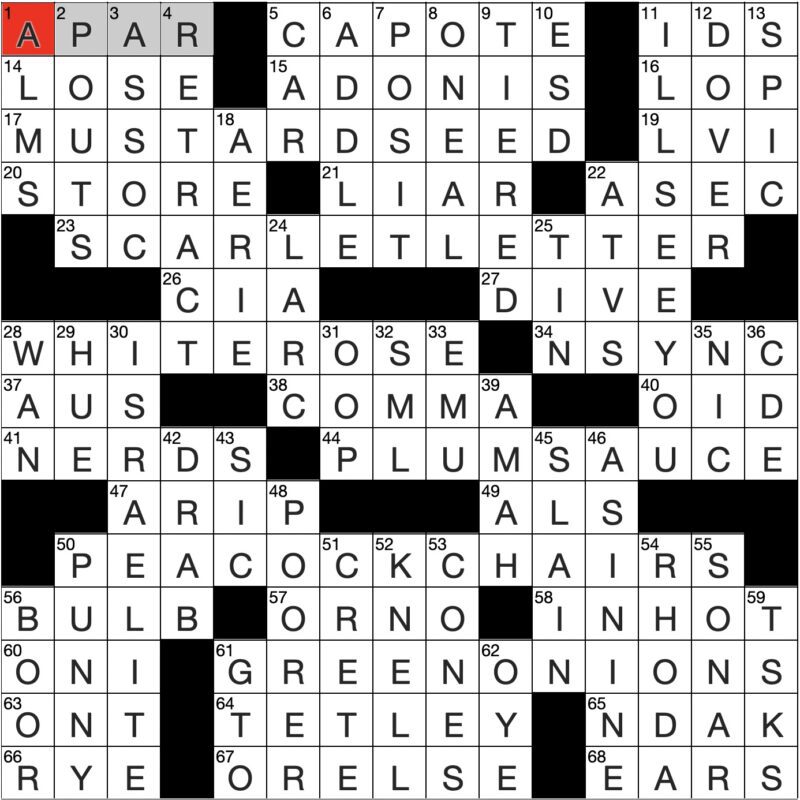 Filled in crossword grid for ClassiCanadian Crosswords 25 October 2023