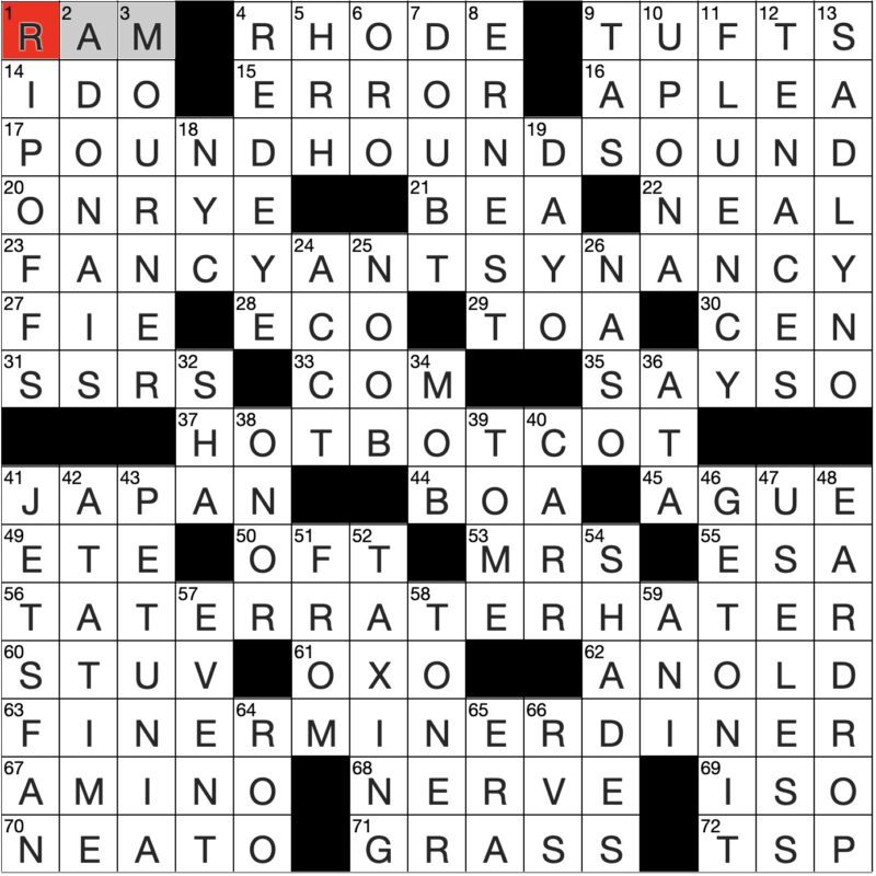 Filled in crossword grid for ClassiCanadian Crosswords 22 November 2023