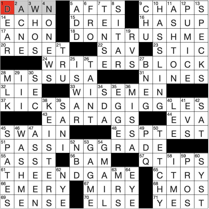 Filled in crossword grid for ClassiCanadian Crosswords 07 February 2024