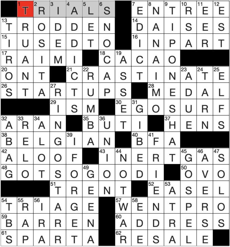 Filled in crossword grid for ClassiCanadian Crosswords 13 March 2024