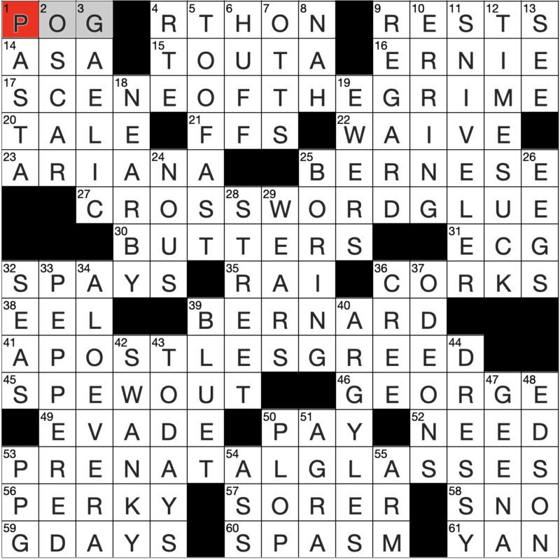 Filled in crossword grid for ClassiCanadian Crosswords 20 March 2024