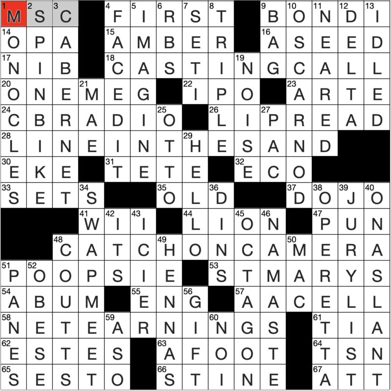 Filled in crossword grid for ClassiCanadian Crosswords 15 May 2024