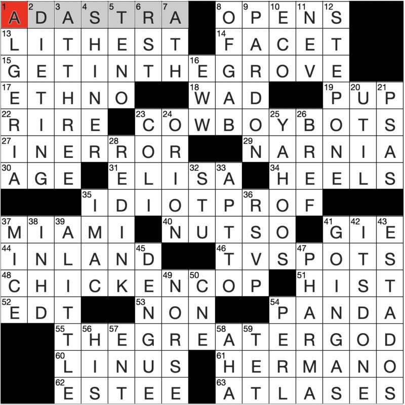 Filled in crossword grid for ClassiCanadian Crosswords 12 June 2024