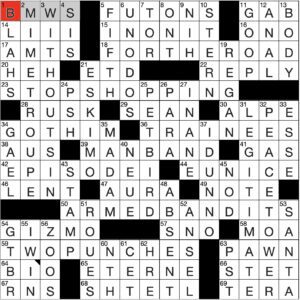 Filled in crossword grid for ClassiCanadian Crosswords 4 September 2024