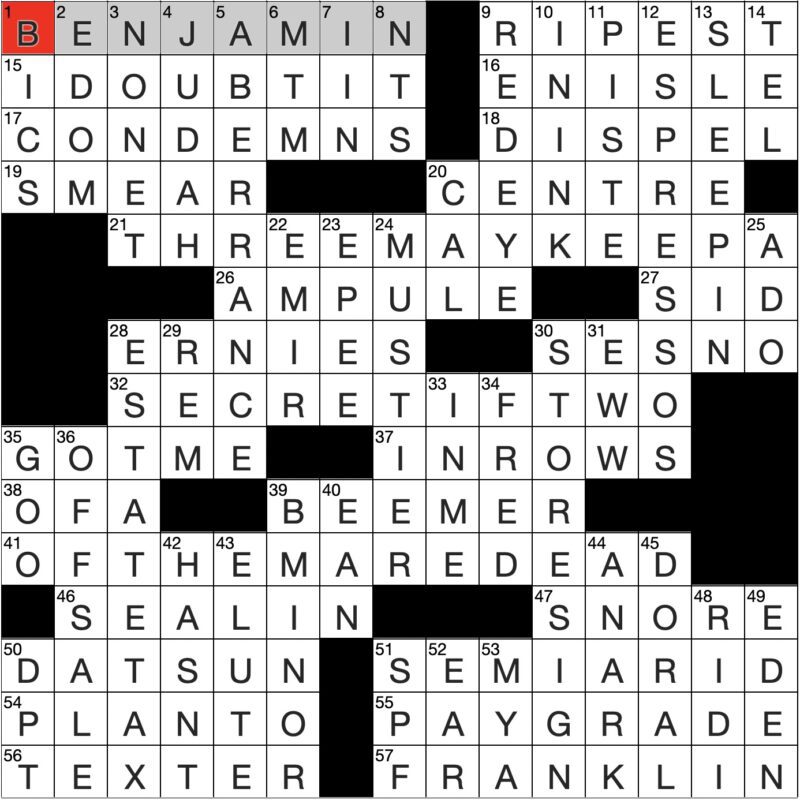 Filled in crossword grid for ClassiCanadian Crosswords 20 November 2024