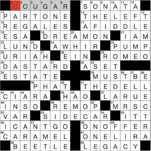 Filled in crossword grid for ClassiCanadian Crosswords 4 December 2024