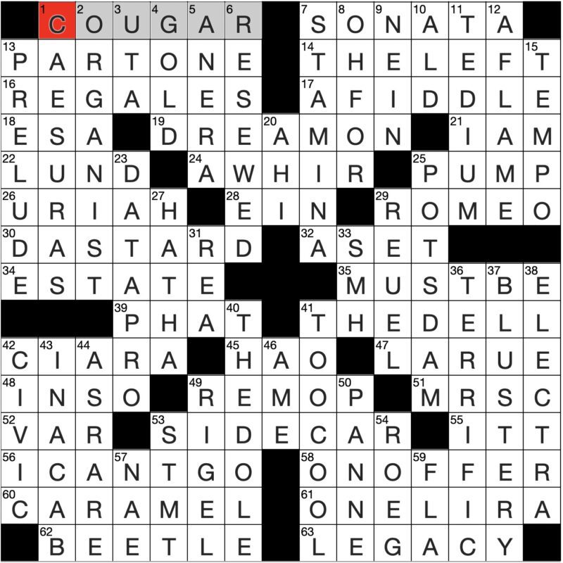 Filled in crossword grid for ClassiCanadian Crosswords 4 December 2024
