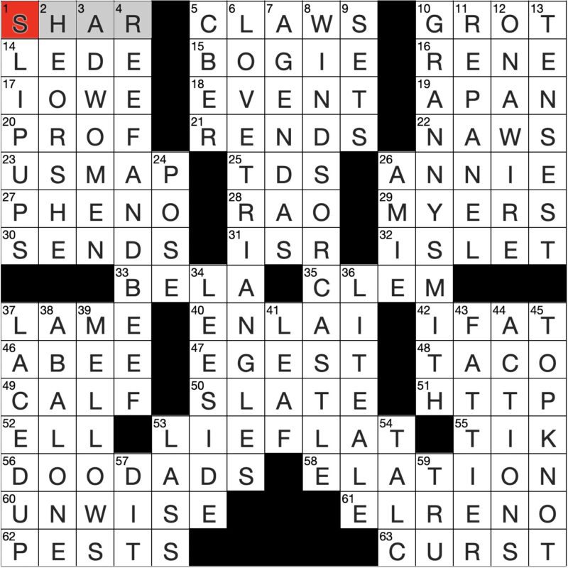 Filled in crossword grid for ClassiCanadian Crosswords 18 December 2024