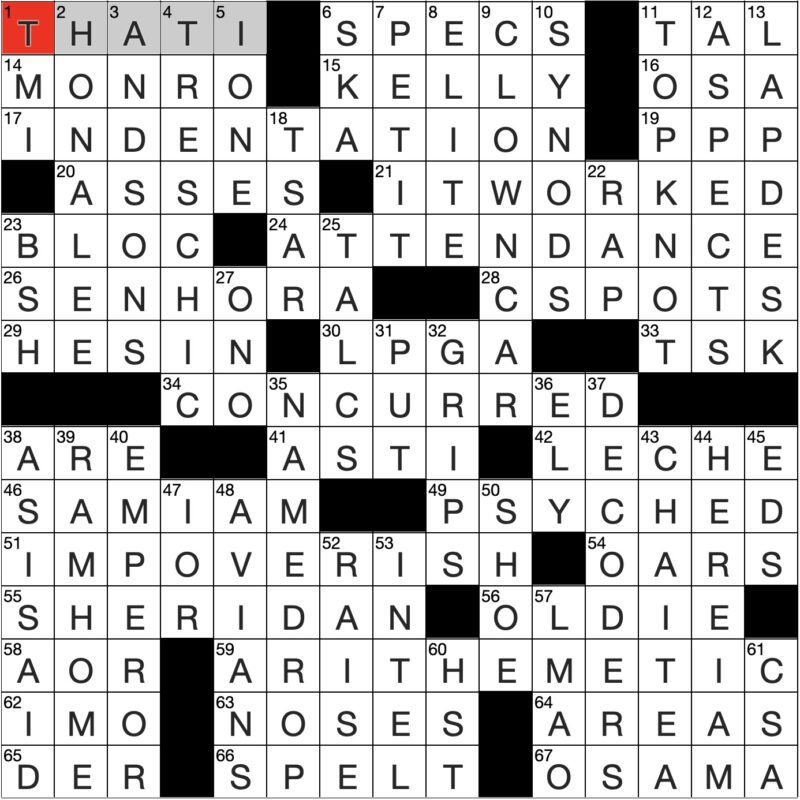 Filled in crossword grid for ClassiCanadian Crosswords 5 March 2025