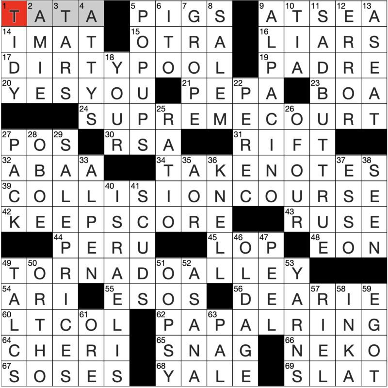 Filled in crossword grid for ClassiCanadian Crosswords 26 March 2025