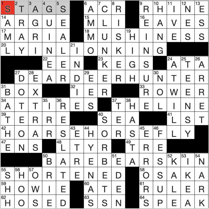 Filled in crossword grid for ClassiCanadian Crosswords 16 April 2025