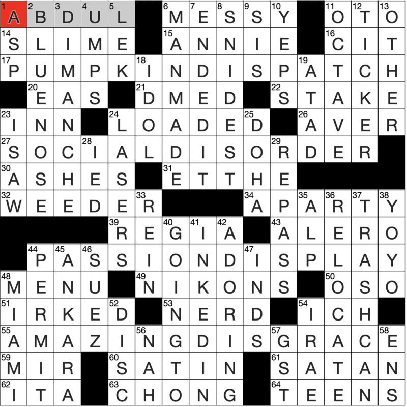 Filled in crossword grid for ClassiCanadian Crosswords 23 April 2025