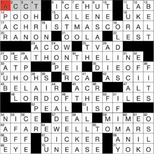 Filled in crossword grid for ClassiCanadian Crosswords 30 April 2025