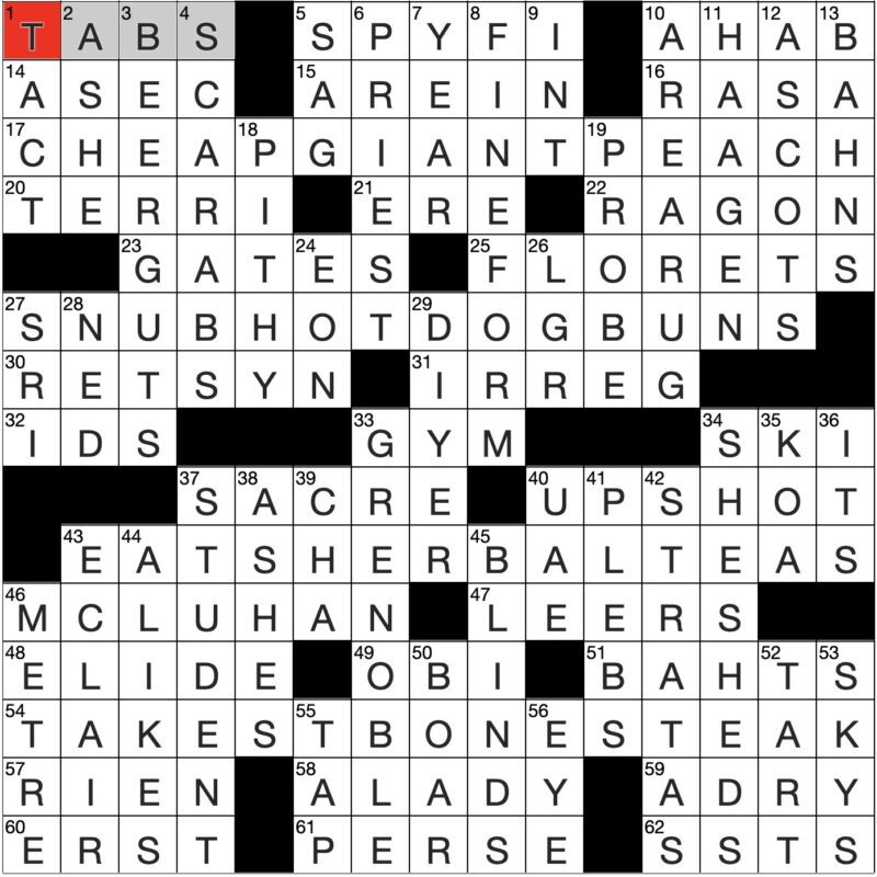Filled in crossword grid for ClassiCanadian Crosswords 4 June 2025