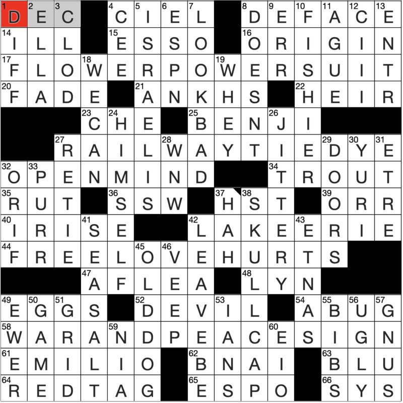 Filled in crossword grid for ClassiCanadian Crosswords 02 July 2025