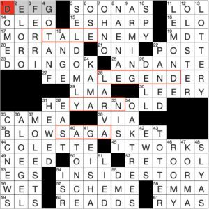 Filled in crossword grid for ClassiCanadian Crosswords 16 July 2025