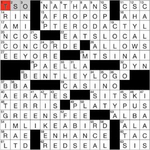 Filled in crossword grid for ClassiCanadian Crosswords 03 December 2025